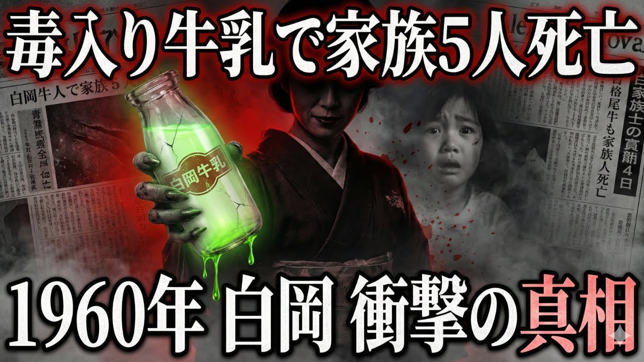 【衝撃実話】1960年 埼玉白岡 毒入り牛乳殺人事件 ～家族5人を皆殺しにした女～