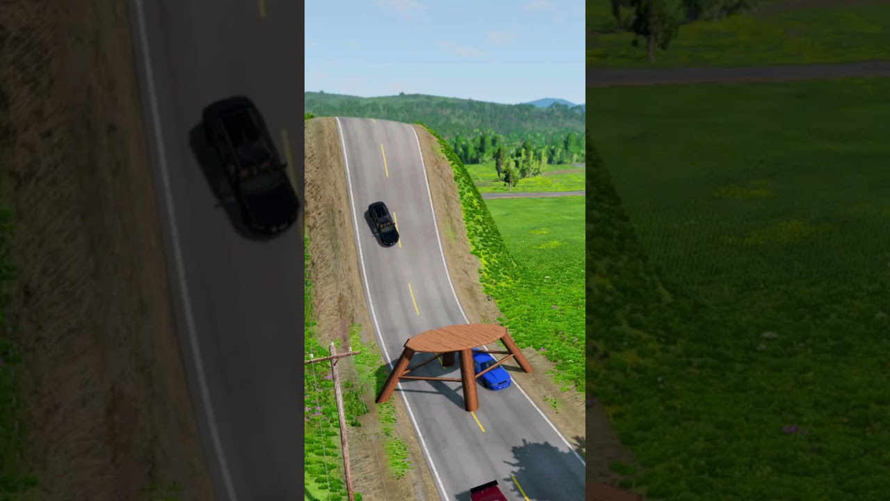 Cars VS Chair BeamNG Drive #shorts #beamngdrive #bus