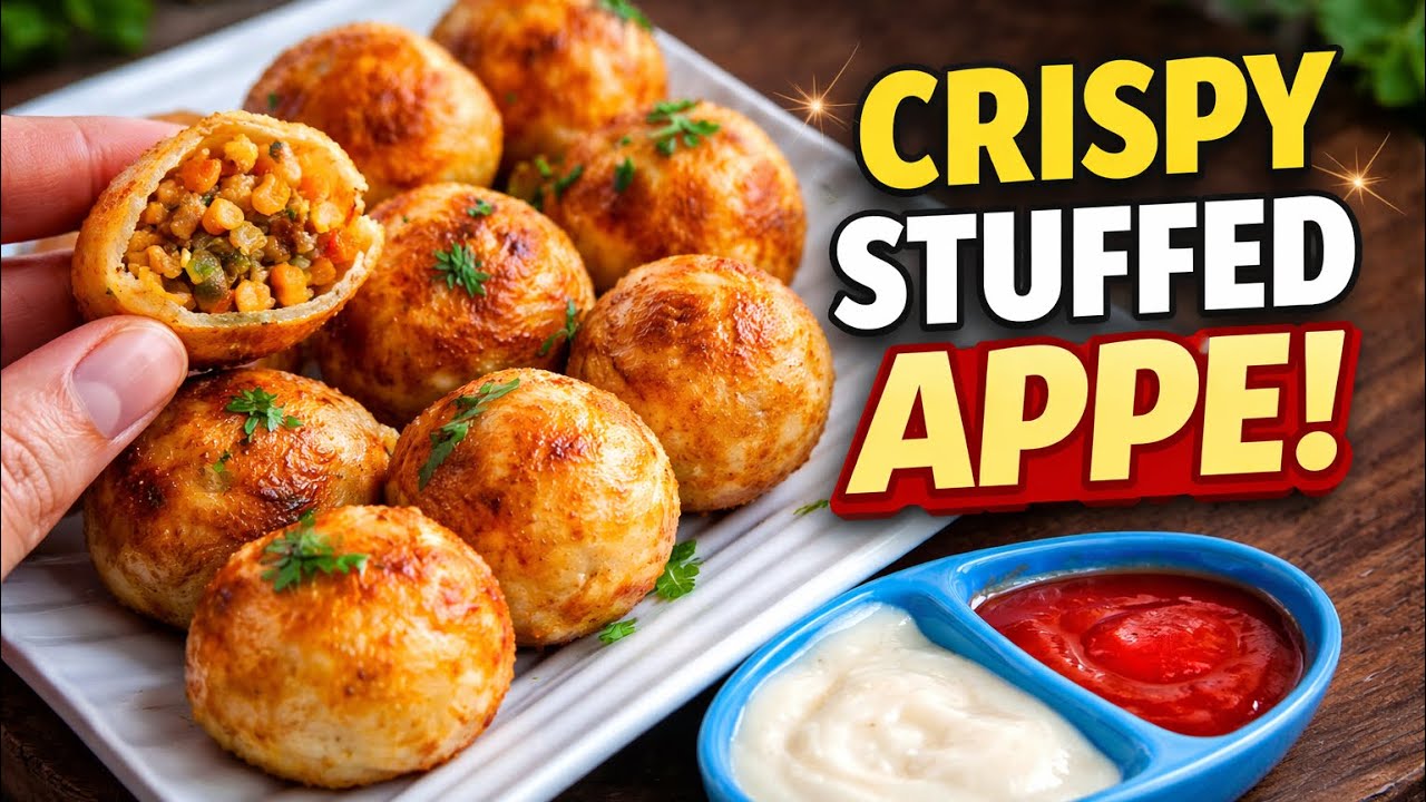 Stuffed veggie Appe with less oil #viral 