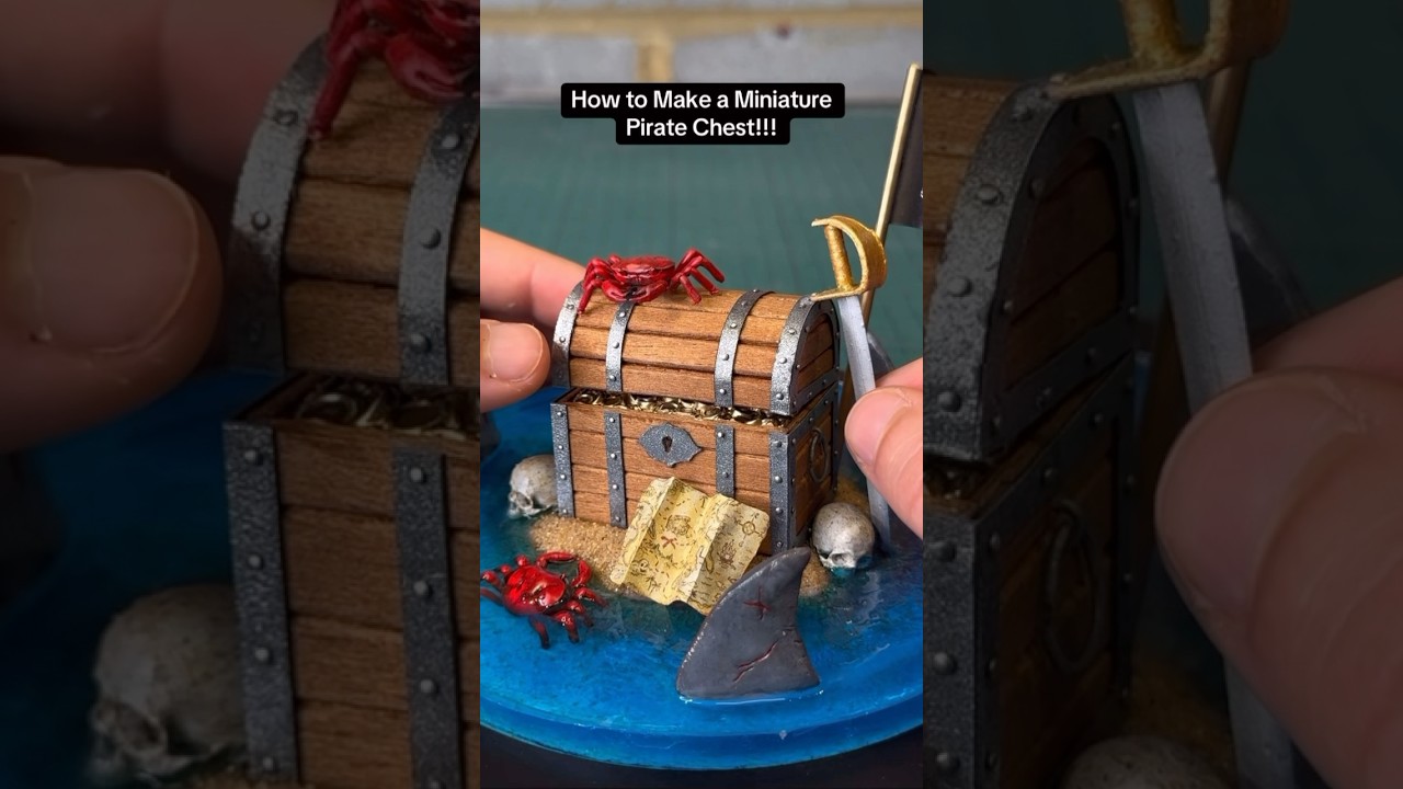 How to make a miniature treasure chest!! #howto #miniature #shorts #treasure #realism #learn