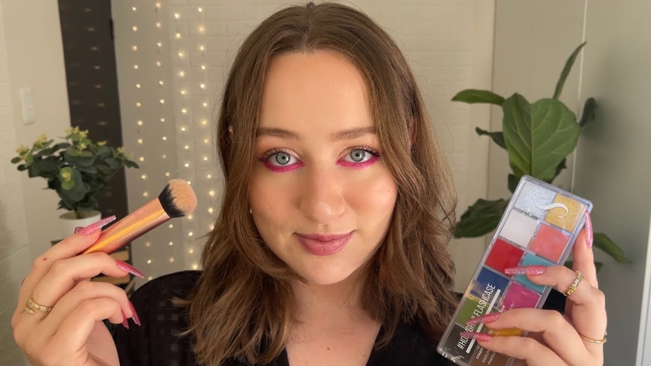 asmr doing my makeup + nails #1 (pink look)