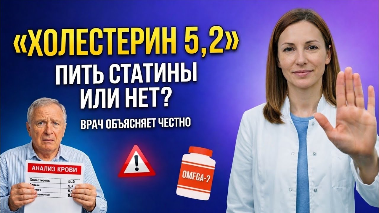 «Холестерин 5,2» — пить статины или НЕТ? Врач объясняет честно