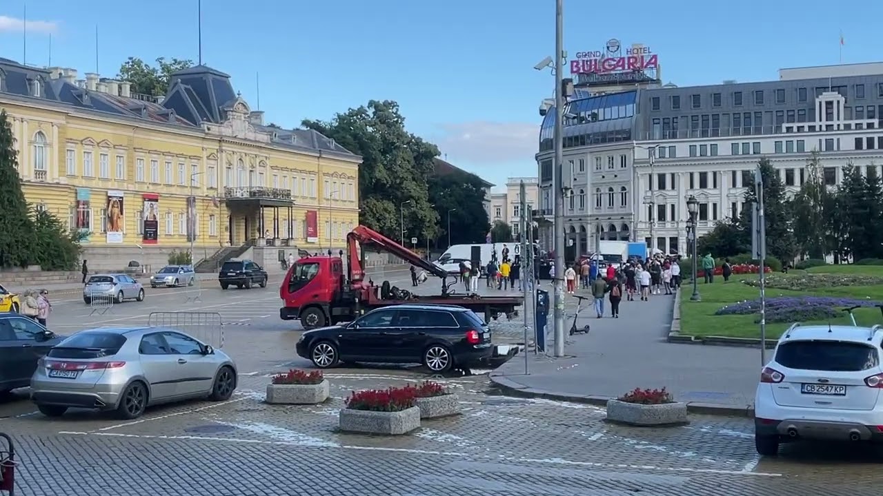 Music in Prince Aleksander I Square in central Sofia, Bulgaria.