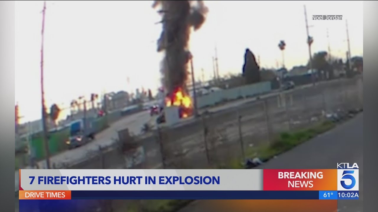 CNG truck explosion that injured 7 firefighters captured on video