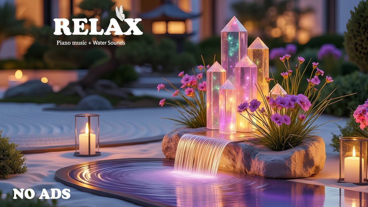 Relaxing Music + Water Sound for Meditation 🌿 Stress Relief, Anxiety Calm & Deep Sleep Healing Music