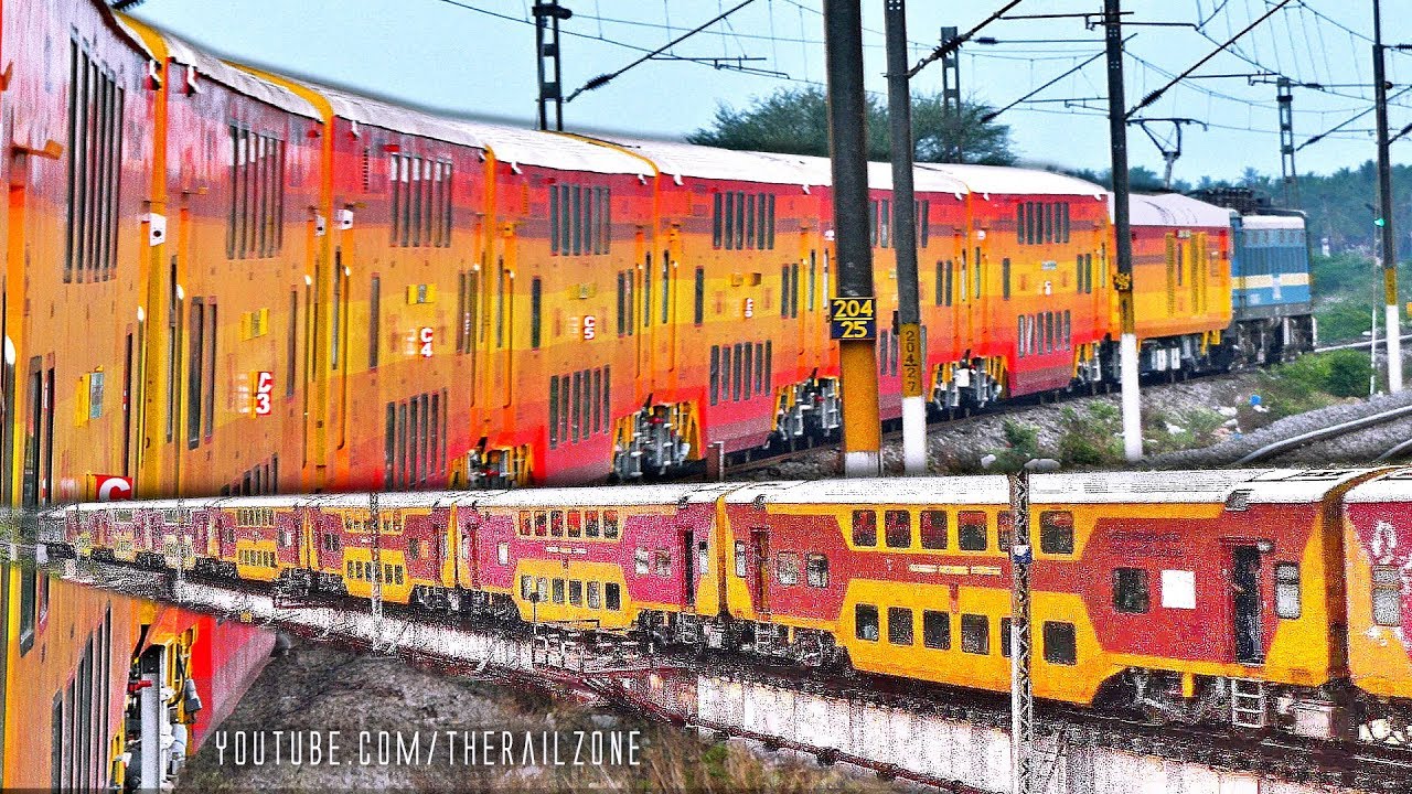 Rarest Train Crossing | UDAY Express vs DOUBLE DECKER | Indian Railways