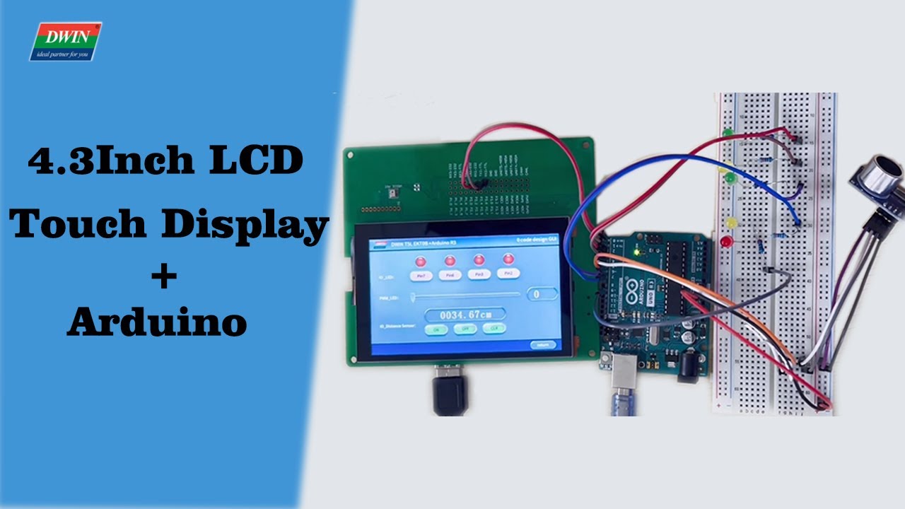 DWIN T5L 4.3Inch LCD Touch Display With Arduino Uno R3
