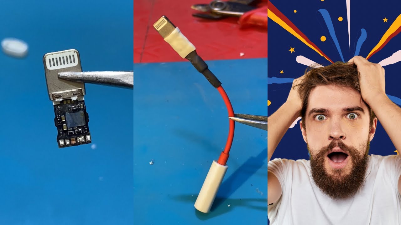 How to make lighting jack to 3.5mm audio jack convert free cost with old damage headphone