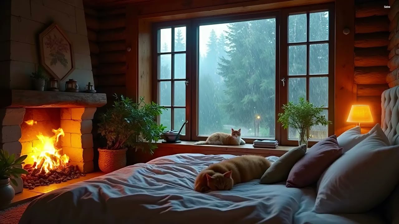 Pluie + Feu De Chemin&eacute;e = le duo parfait pour sommeil, relaxation et inspiration