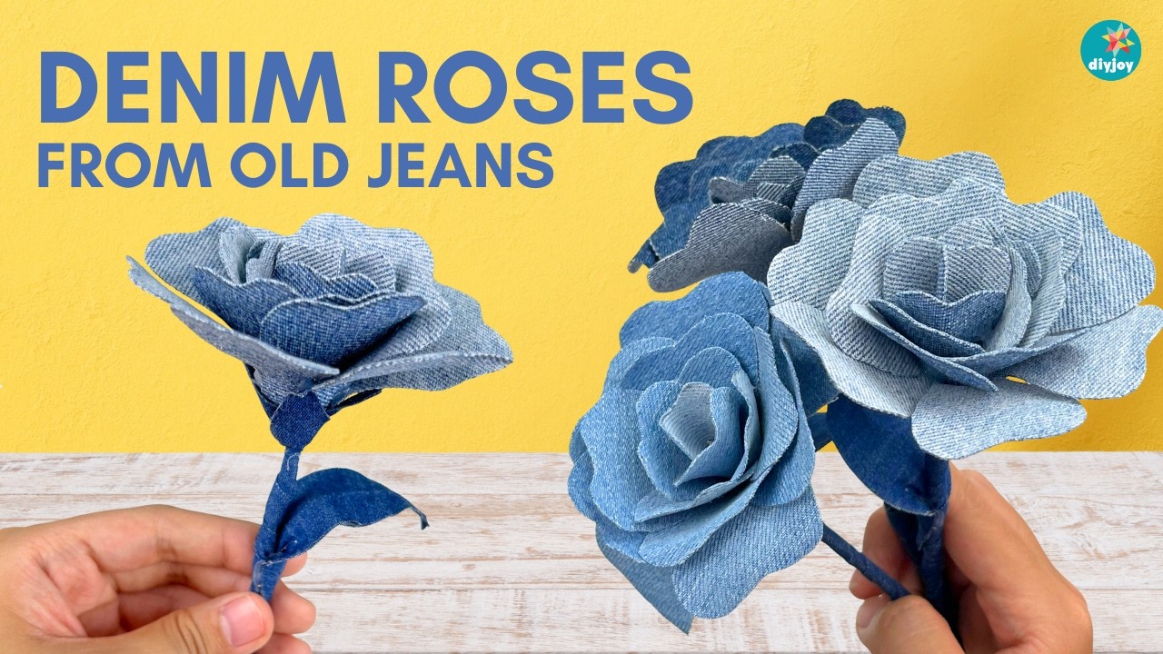How To Make Denim Roses | Fabric Flower Tutorial | Denim Crafts