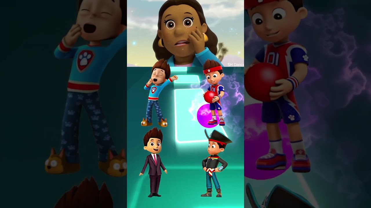 Paw Patrol Team Ryder 🆚 Ryder 🆚 Ryder 🆚 Ryder X Dance Song Tiles Hop EDM Rush #shorts #pawpatrol