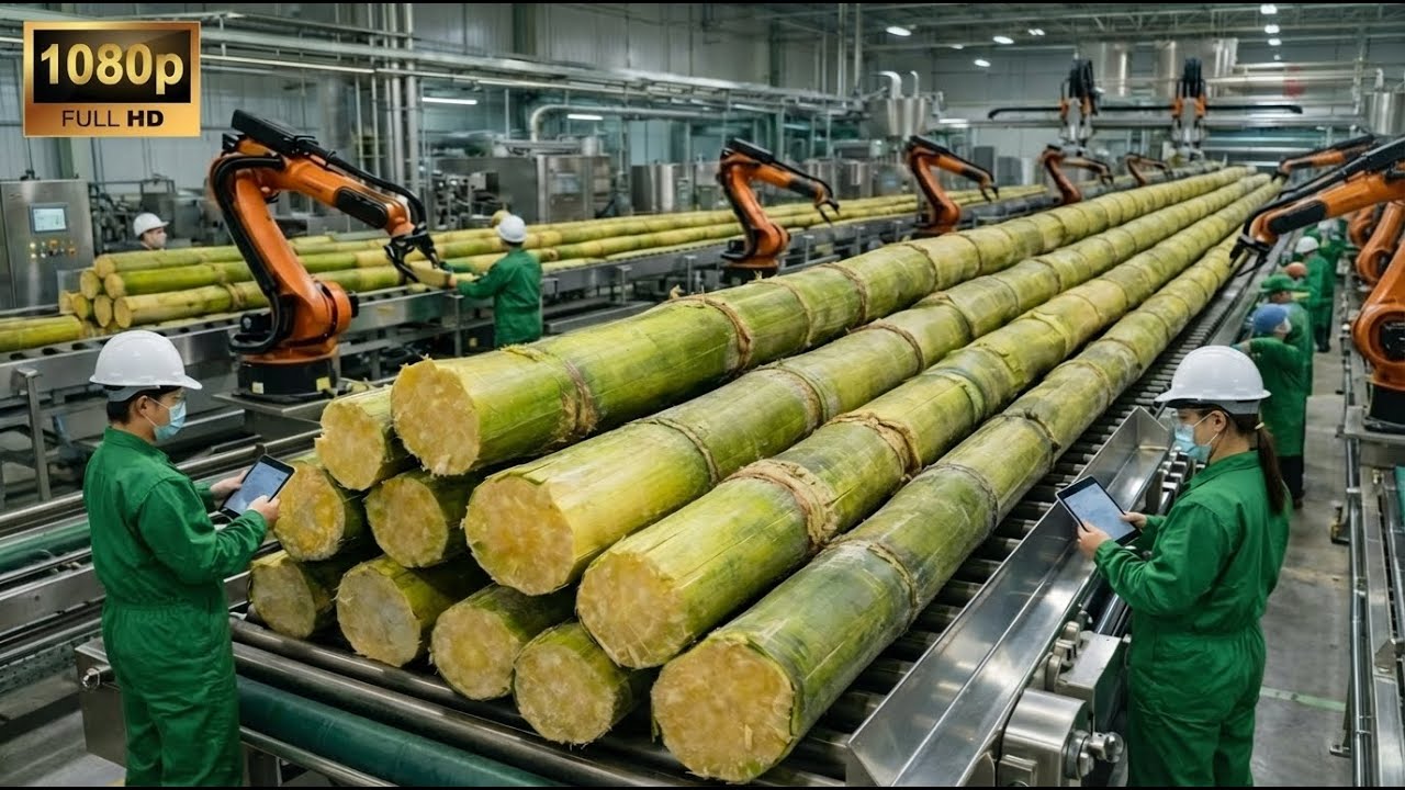 Inside a High-Tech White Sugar Factory : From Fresh Sugarcane Harvest to White Sugar (Full Process)