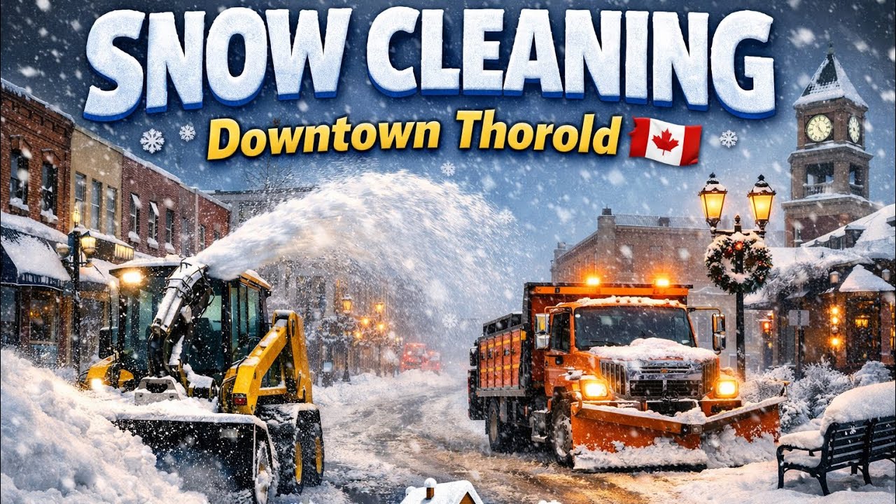 Snow Cleanup in Canada 🇨🇦 | Downtown Thorold (4K)