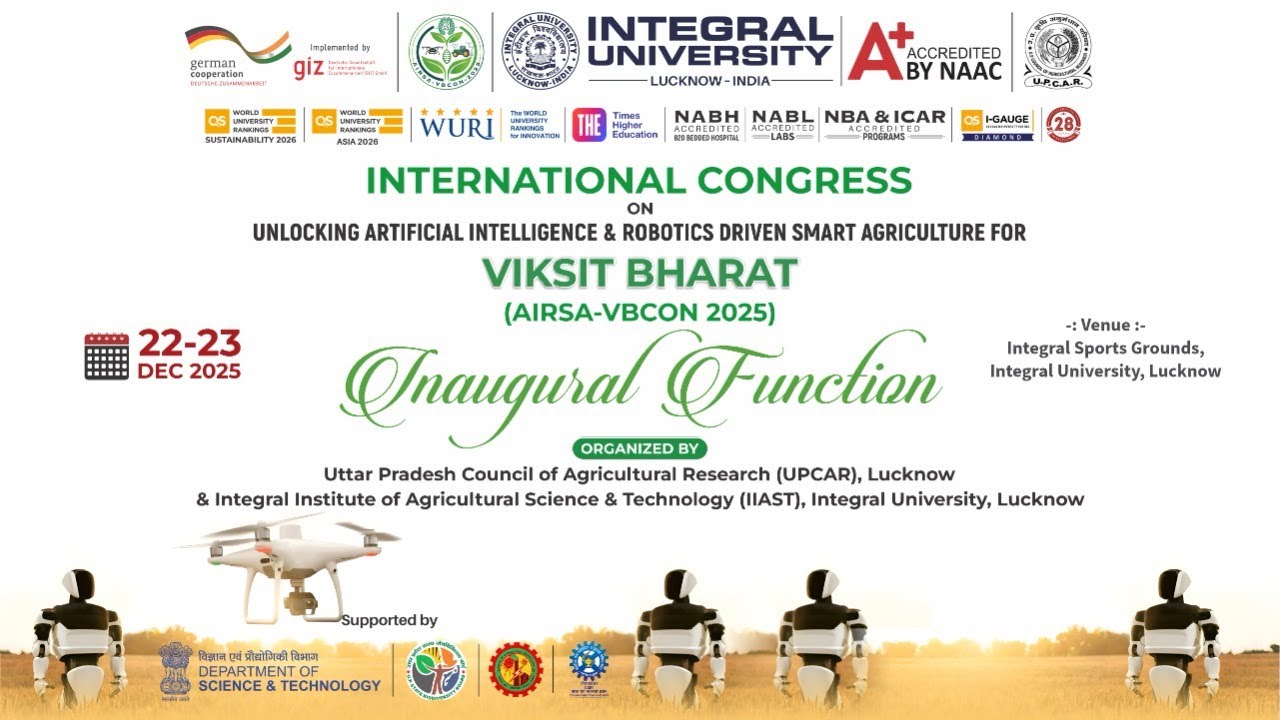 Inauguration | International Congress | ARISA-VBCON 2025 | UPCAR & IIAST, Integral University, Lko