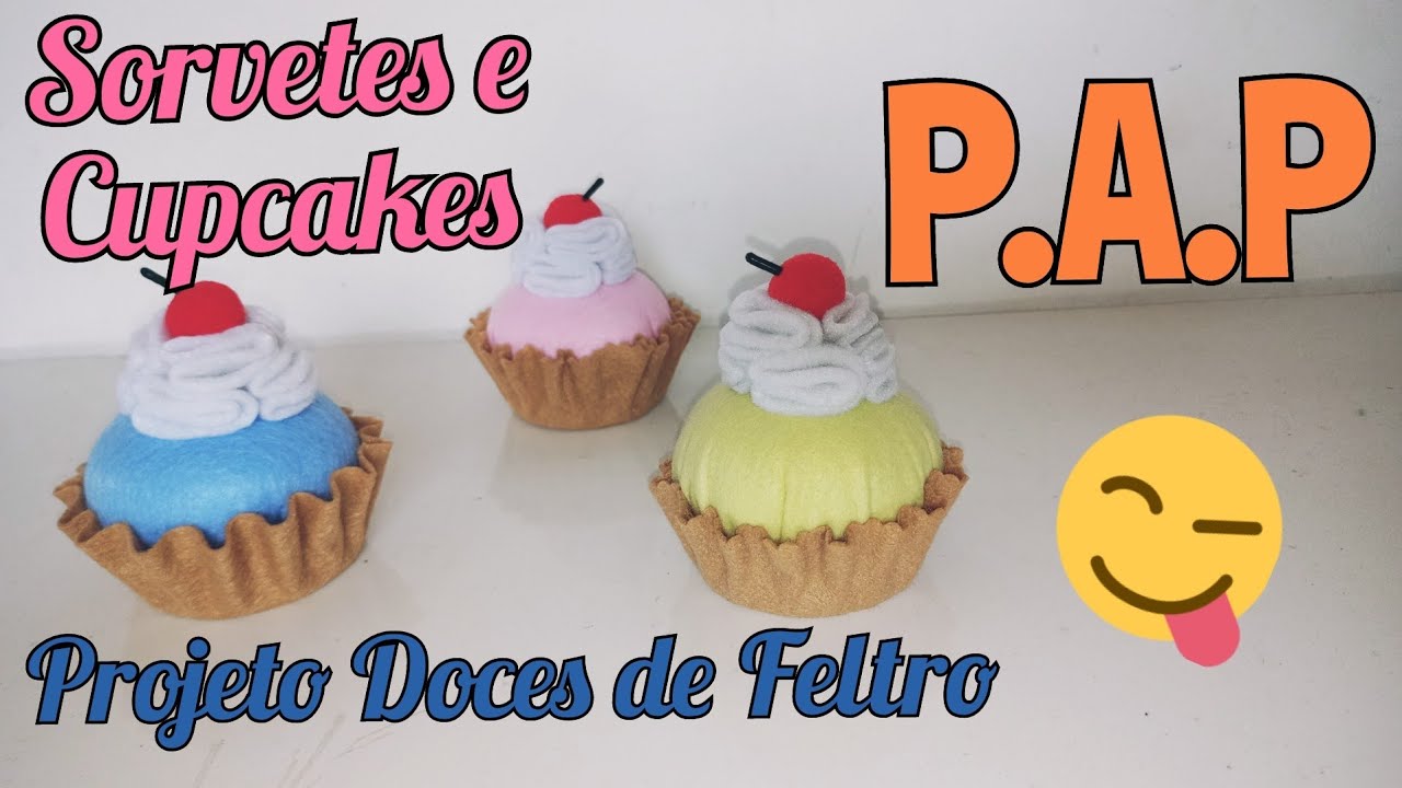Sorvete ou Cupcake de feltro #feltro #sorvete #cupcake #lembrancinhas