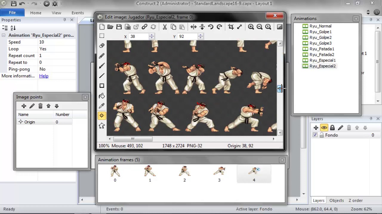 Como crear un juego de Luchas con Construct 2 - Parte 1 Animaciones