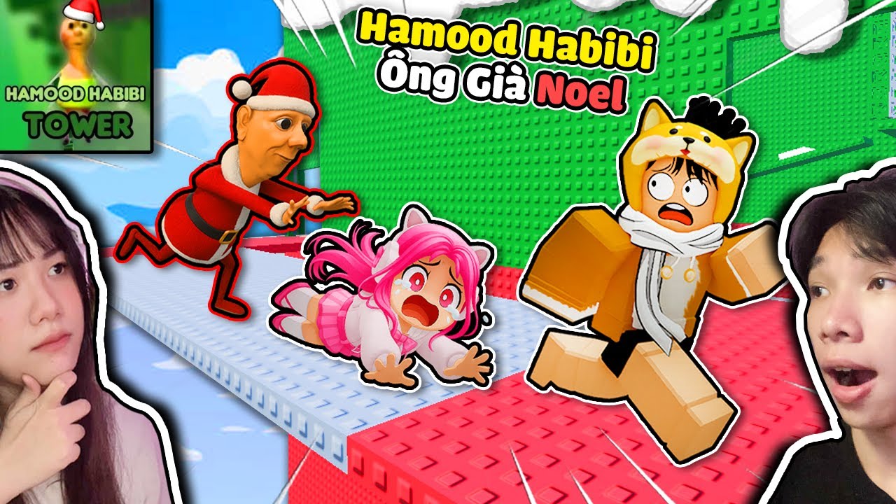 Leo Tháp Thoát Khỏi Ông Già Noel Habini Hamood Đáng Sợ 🎅 Ngáo Và Kemy Hamood Habibi Tower Roblox 😰