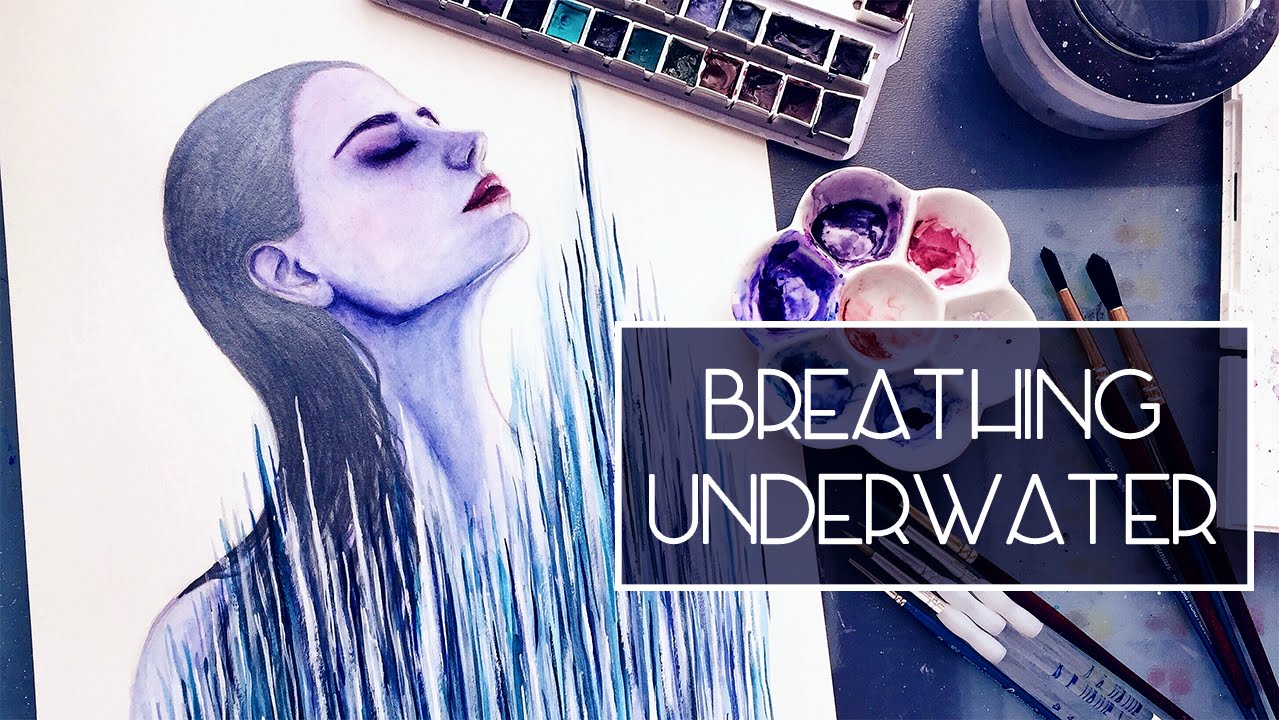 Breathing Underwater | Time Lapse Watercolour Speed Painting