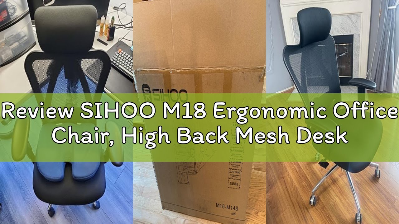 Review SIHOO M18 Ergonomic Office Chair, High Back Mesh Desk Chair with Adjustable Headrest & Lumbar