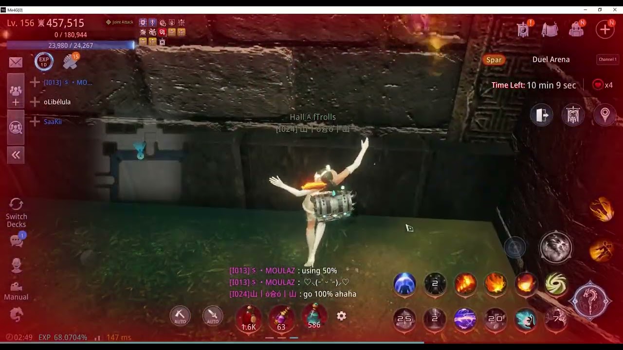 MIR4 SORC 457K POWER VS 494K POWER SORC THE PROTAGONIST WHO ONLY USED 50% OF HIS POWER AGAINST ME.
