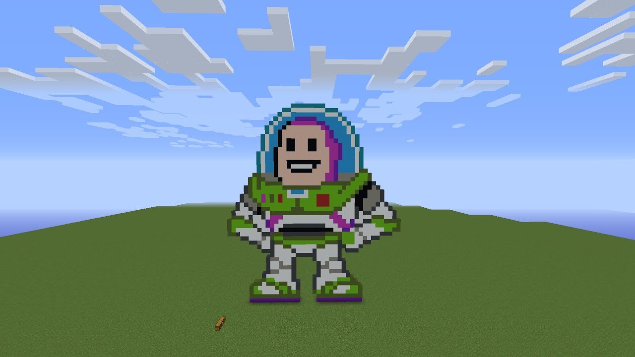 Minecraft Pixel Art Tutorial - Toy Story Buzz Light Year! (Simple)
