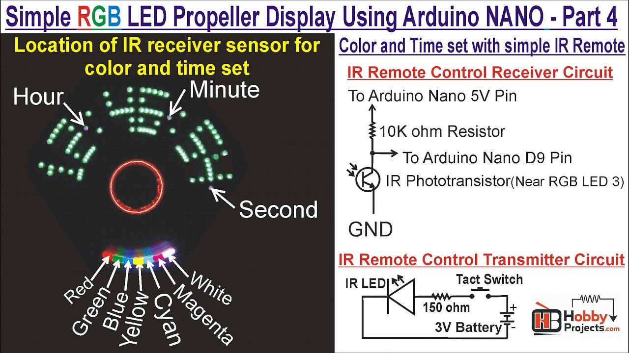 Simple RGB LED Propeller Display Using Arduino Nano - Part 4