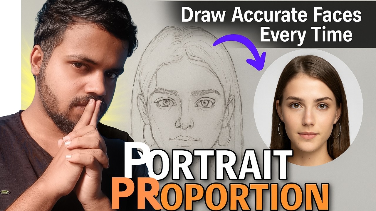 PROPORTION | DRAW Accurate FACIAL FEATURES PROPORTION | Real Time Tutorial !