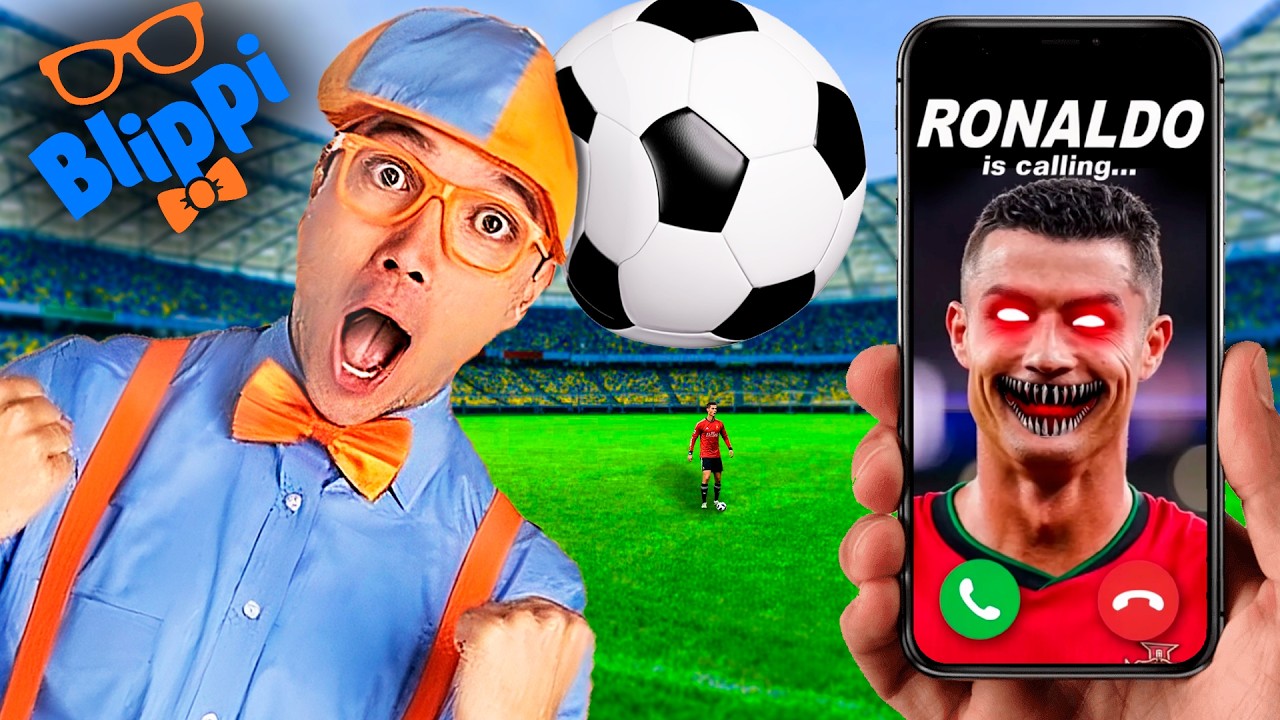 БЛИППИ играет в футбол с РОНАЛДУ