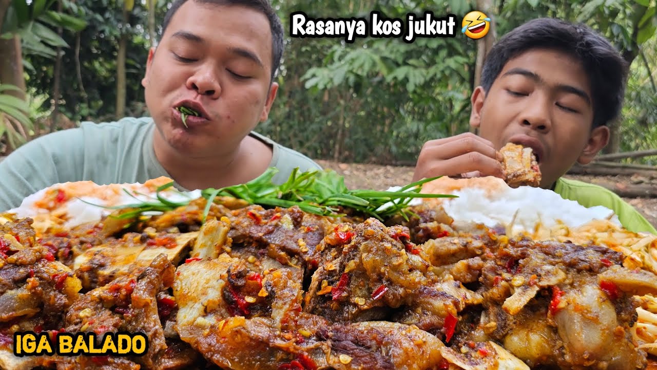 MANTUL SEKALI ! MUKBANG IGA SAPI BALADO + TOGE BALADO + LALAPAN JUKUT, ENAK PISAN