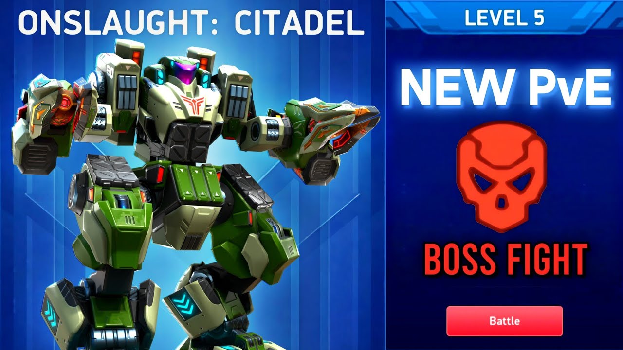 BOSS FIGHT - NEW PvE - Citadel Onslaught - Level 1-5 - Mech Arena
