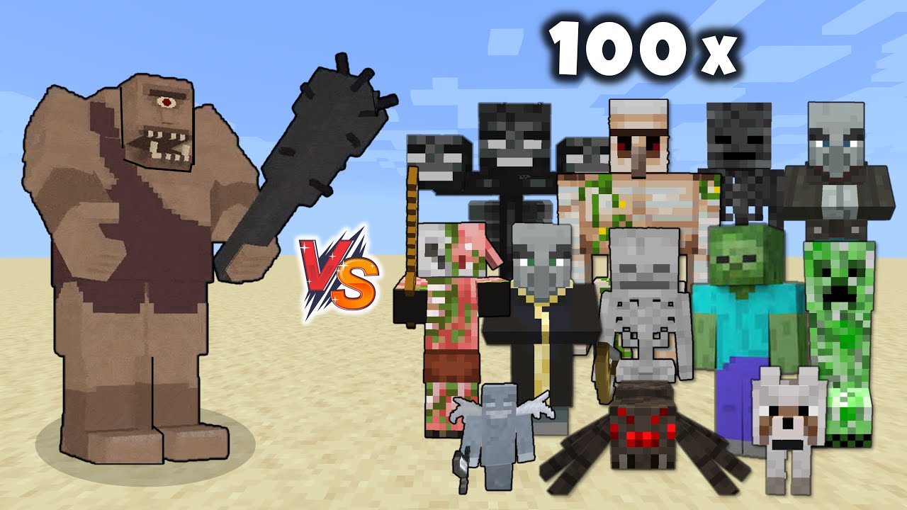 CYCLOPS vs 100x Every Minecraft Mob &ndash; Cyclops vs all Mobs in Minecraft 1v100