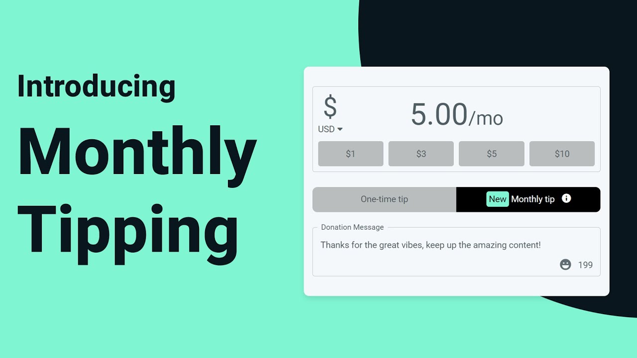 Introducing Recurring Monthly Tipping | Streamlabs