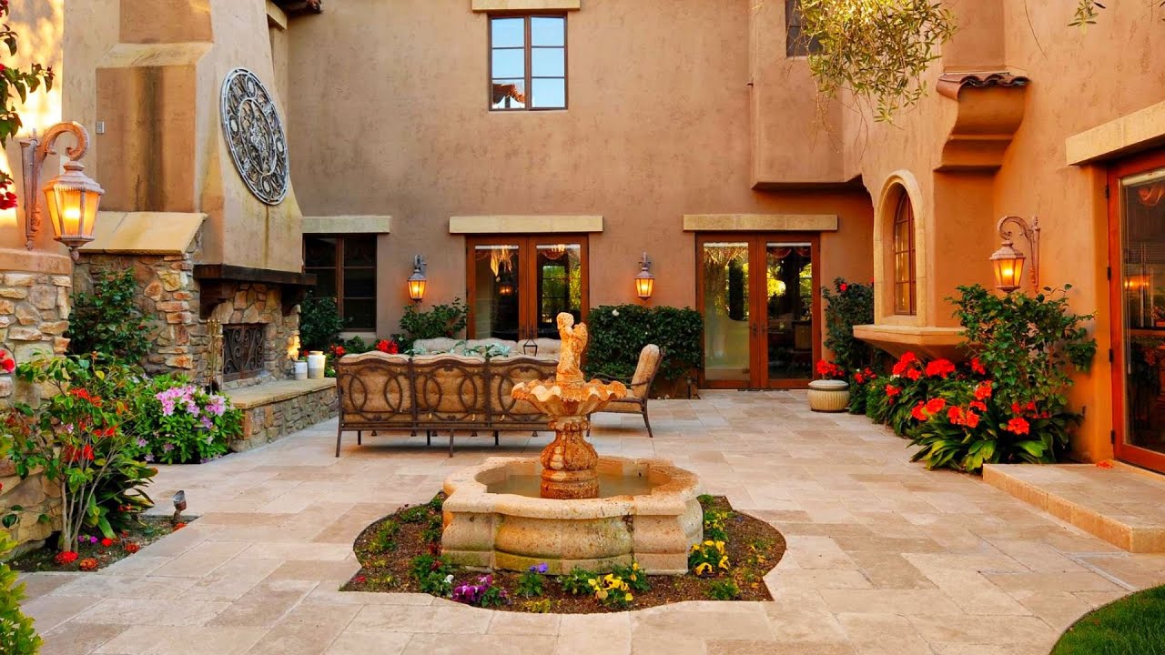 MEDITERRANEAN COURTYARD GARDEN DESIGN IDEAS | HOW TO DECORATE COURTYARD WITH MEDITERRANEAN STYLE