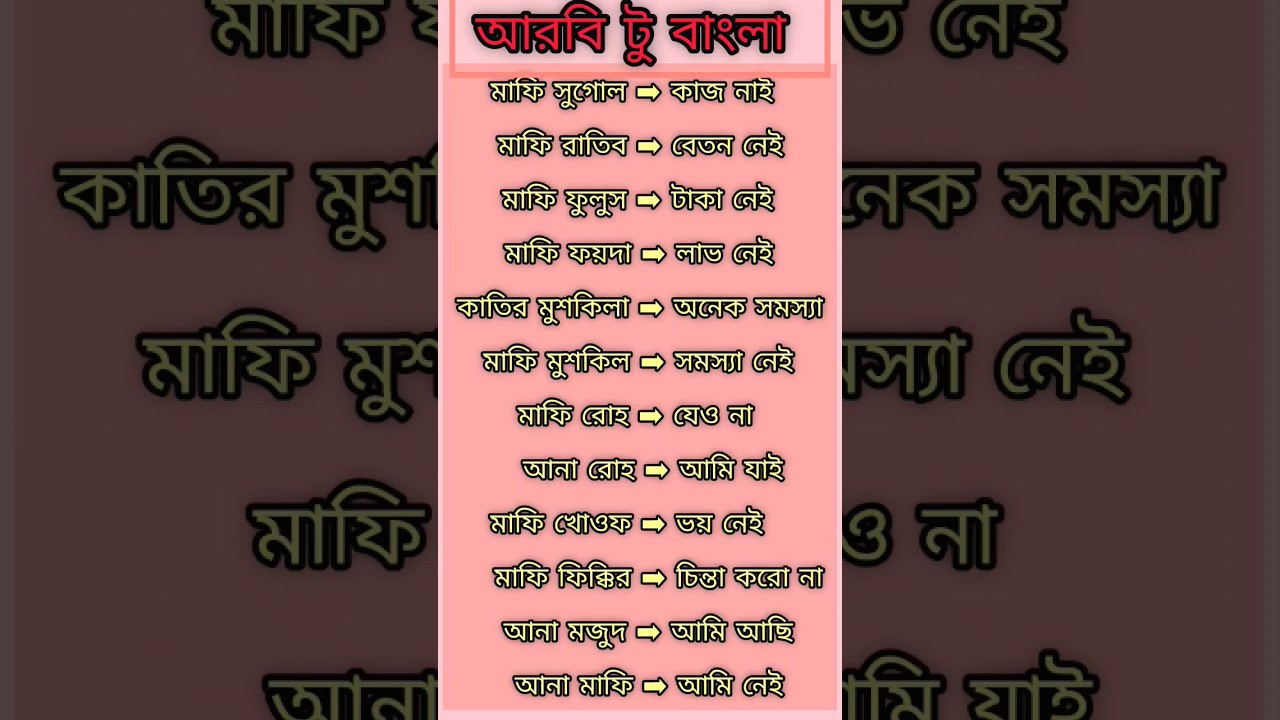 arabi_language /আরবি ভাষা #shortvideo #ytshorts #arabic