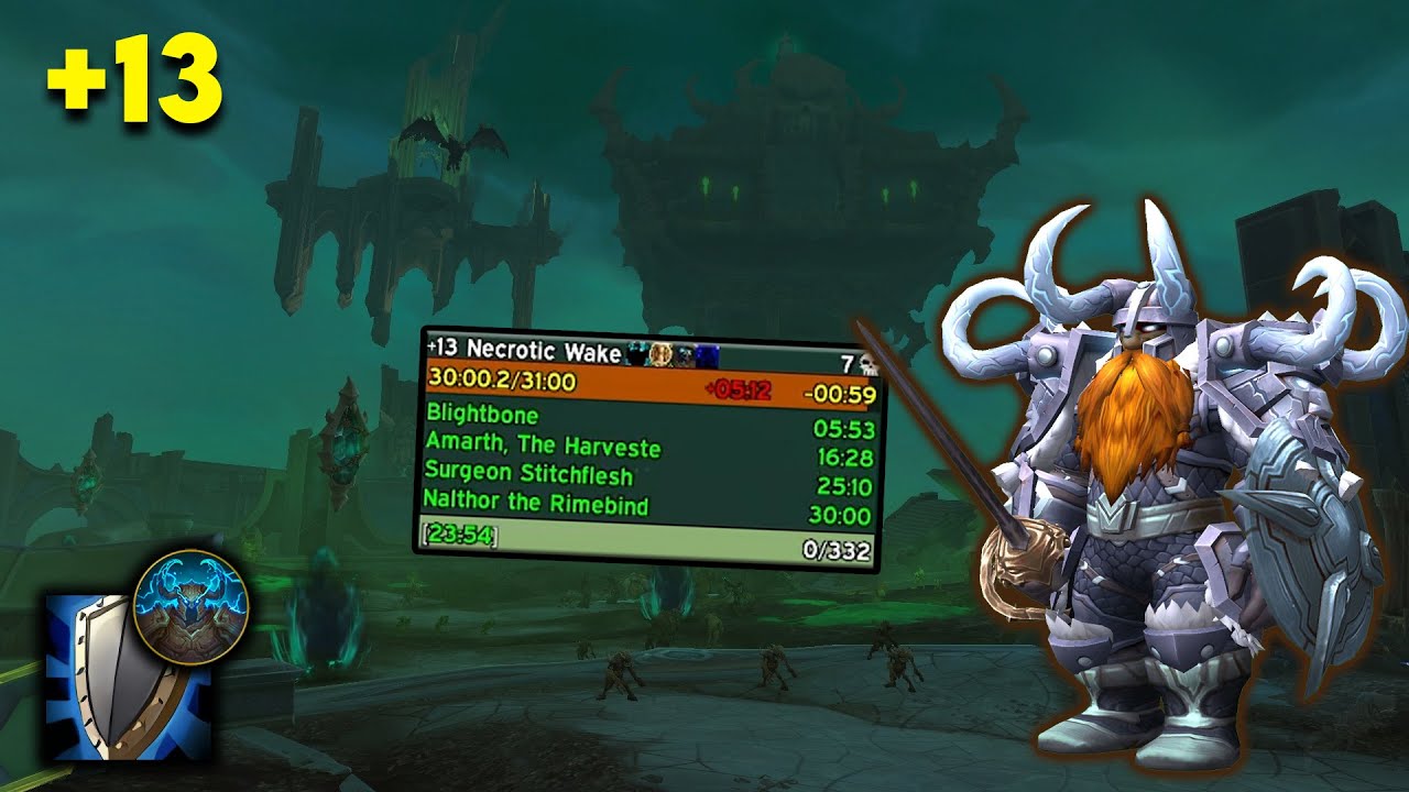 +13 The Necrotic Wake | Prot Warrior PoV | The War Within WOW
