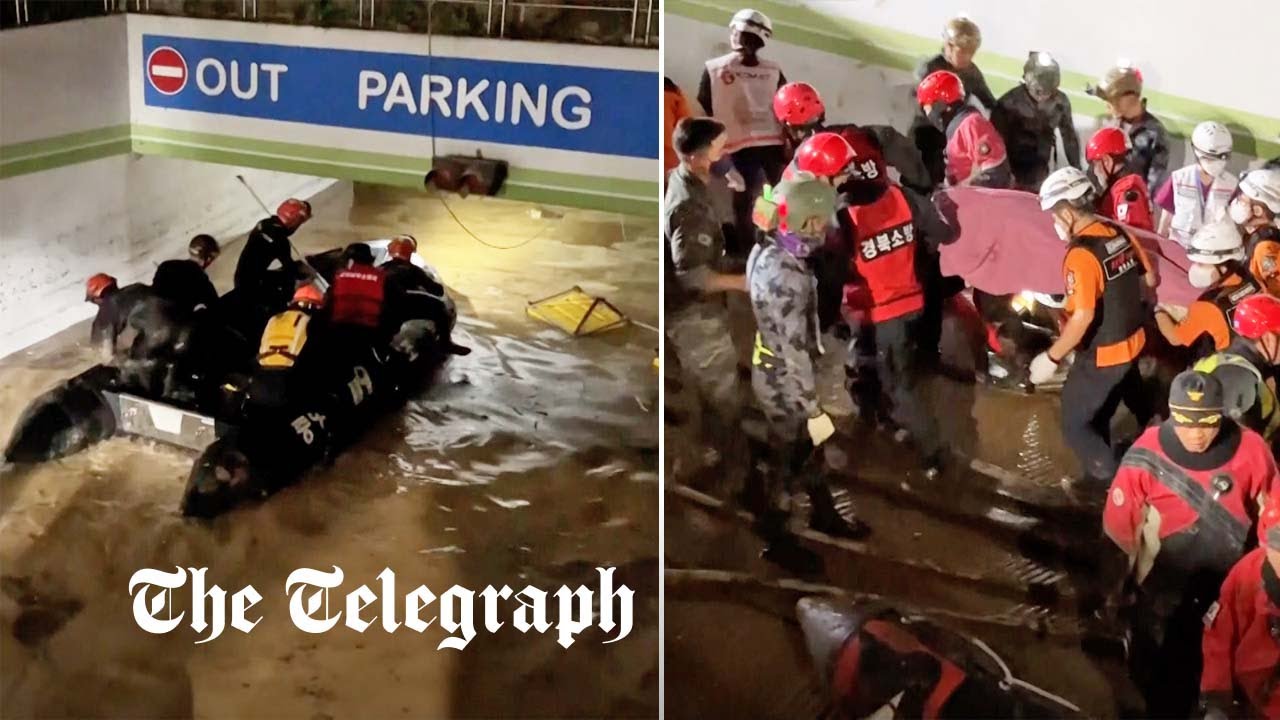 Typhoon Hinnamnor: Six found dead in submerged underground car park in South Korea
