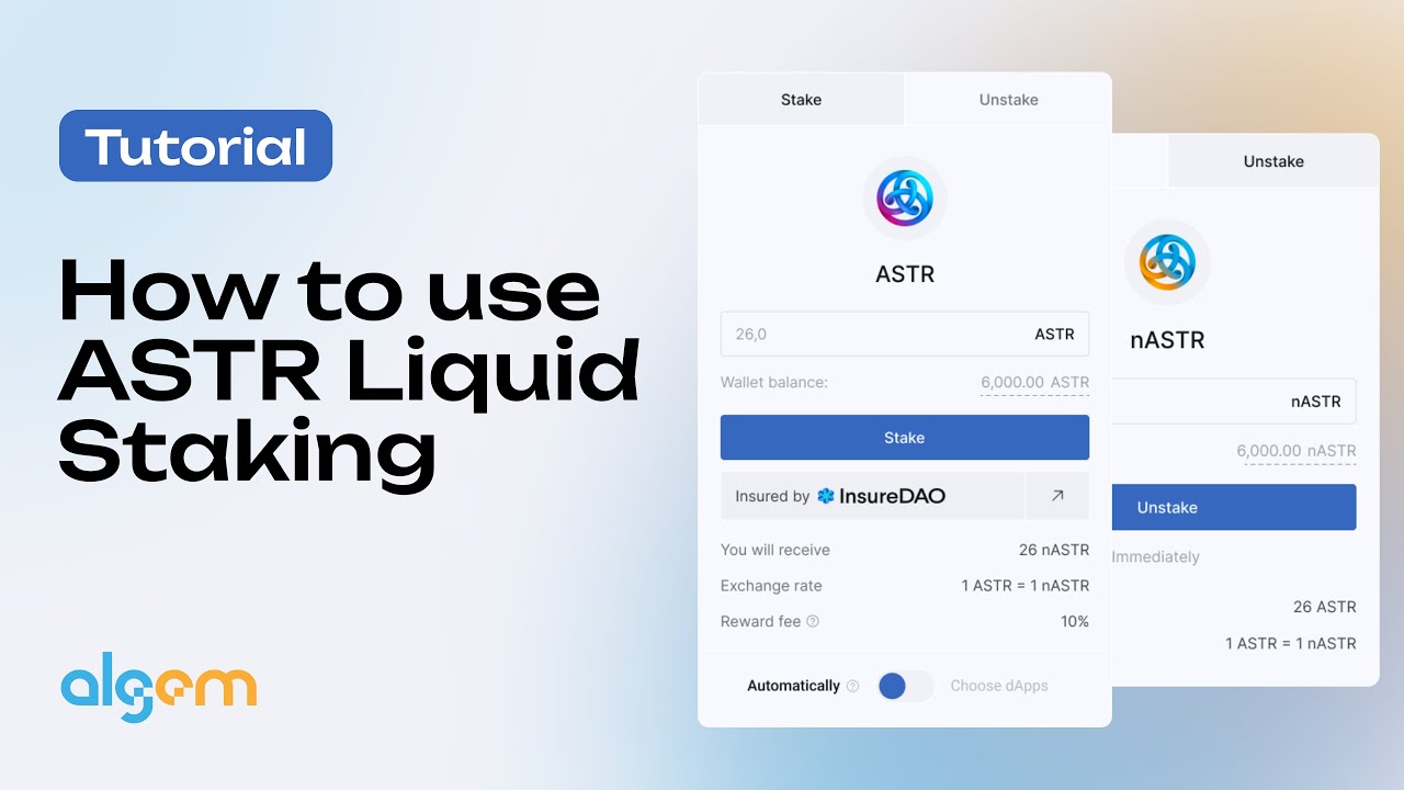 Algem Guide : How to use ASTR Liquid Staking