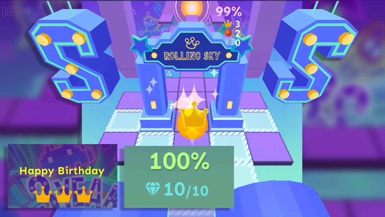 Rolling Sky - Happy Birthday (Widescreen) 6 Star Level