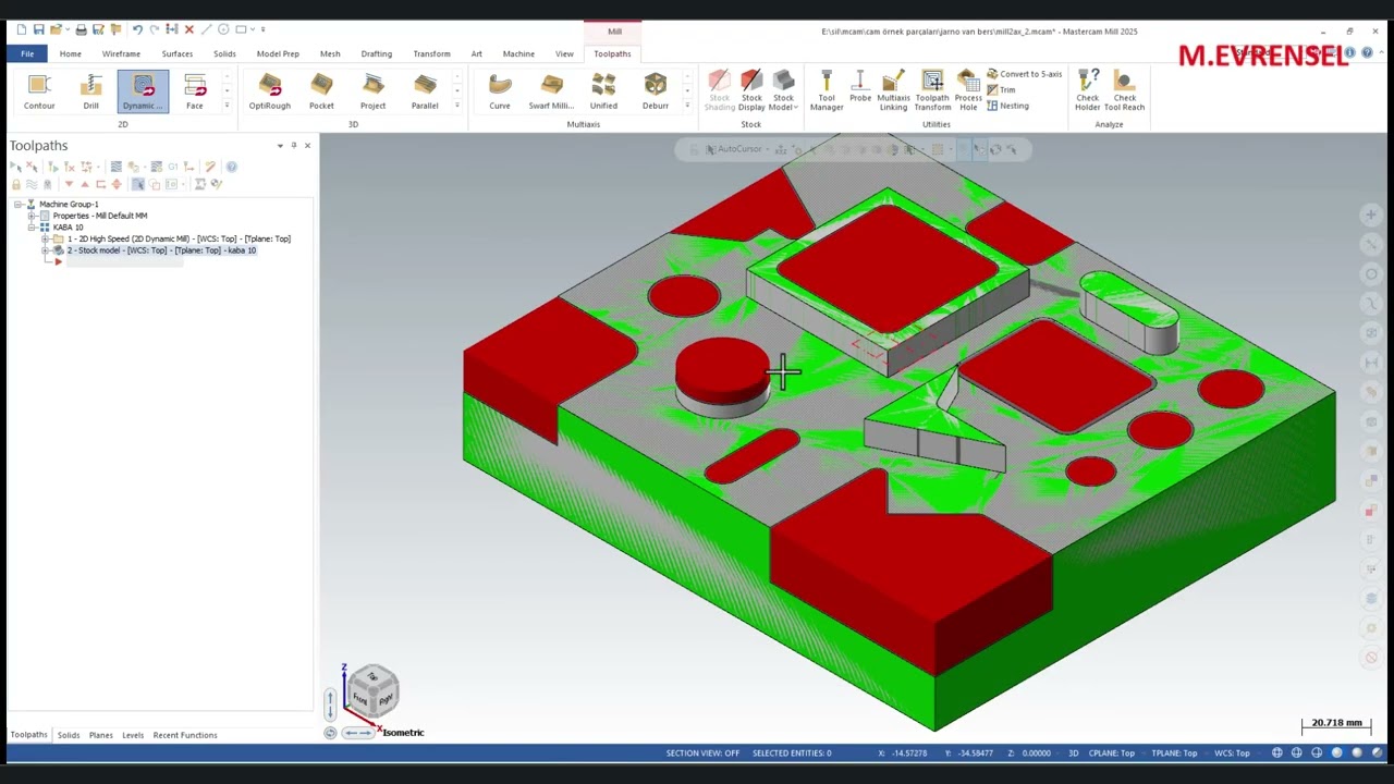 MasterCAM 2025 Tutorial 87  2D dynamic milling , dinamik frezeleme -1