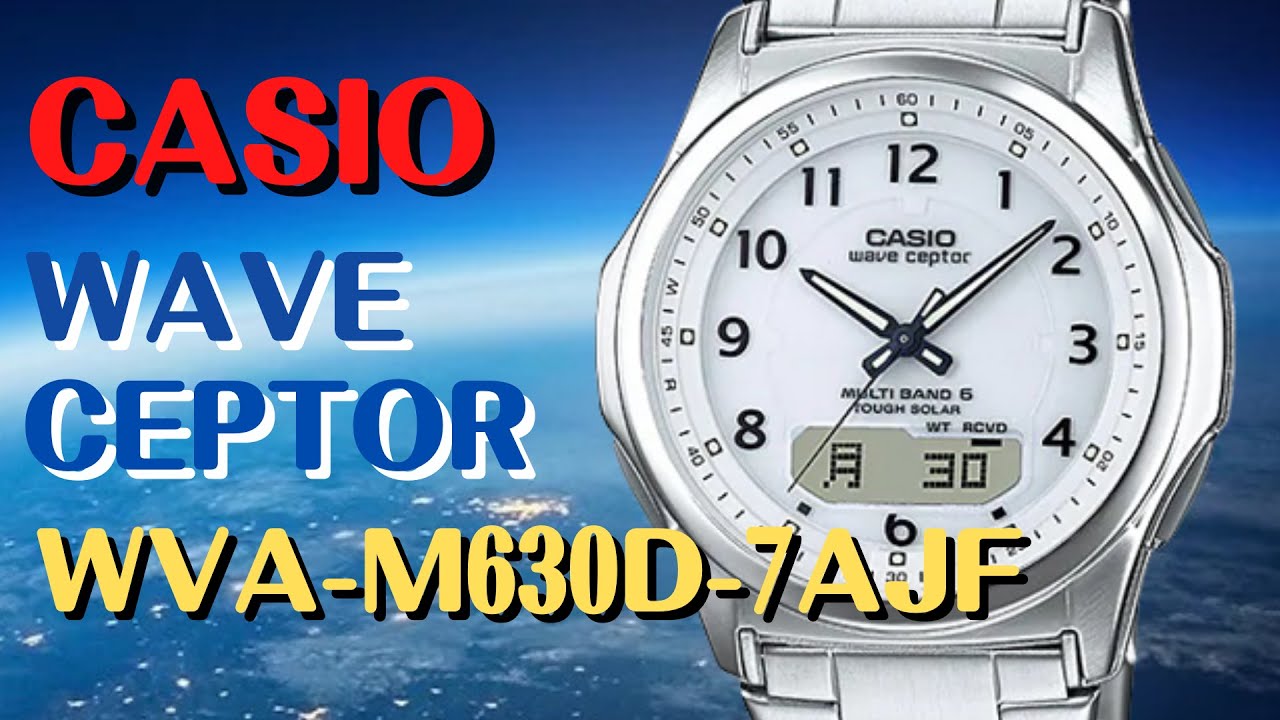 CASIO 電波ソーラー腕時計 WAVE CEPTOR WVA-M630D-7AJF フリーサイズメタルバンド