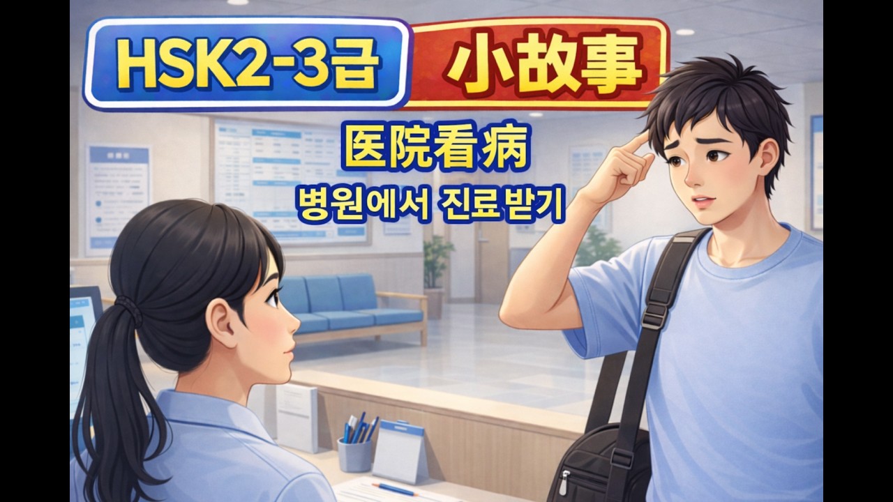 중국어 초급 듣기 연습 | HSK 2–3급 짧은 이야기 | 医院看病 병원에서 진료 받기 하루 5분 중국어