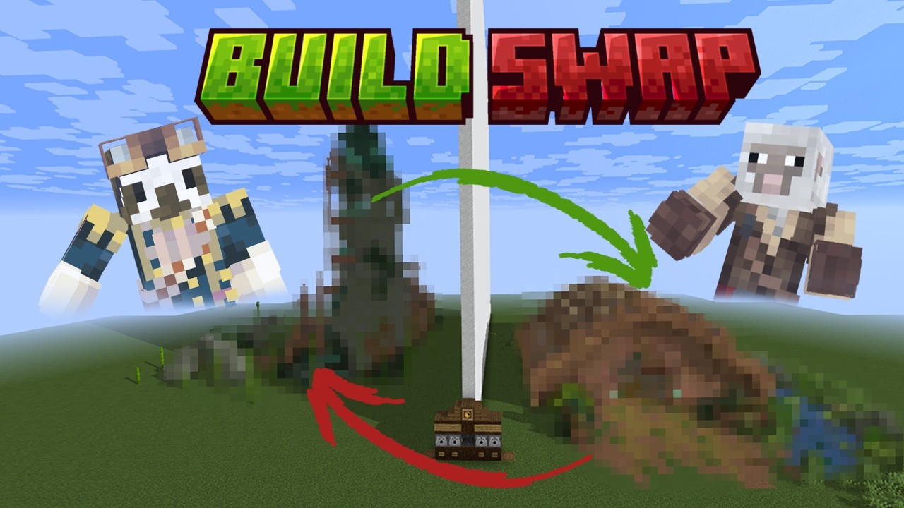 We Swapped Builds in Minecraft But... Our Palettes are a Random! ft. @ocysefire​