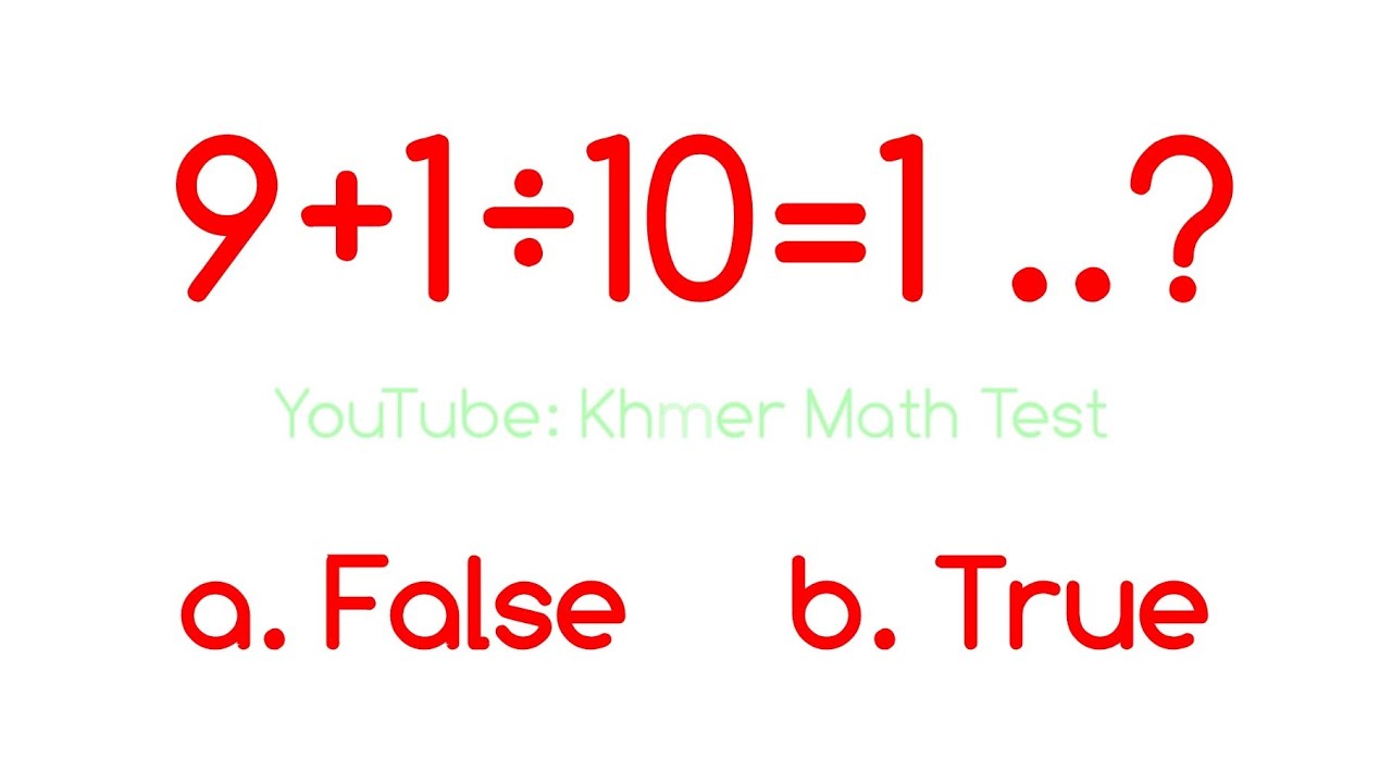 Khmer Math Test #01 លំដាប់នៃប្រមាណវិធី | តេស្តគណិតវិទ្យា |