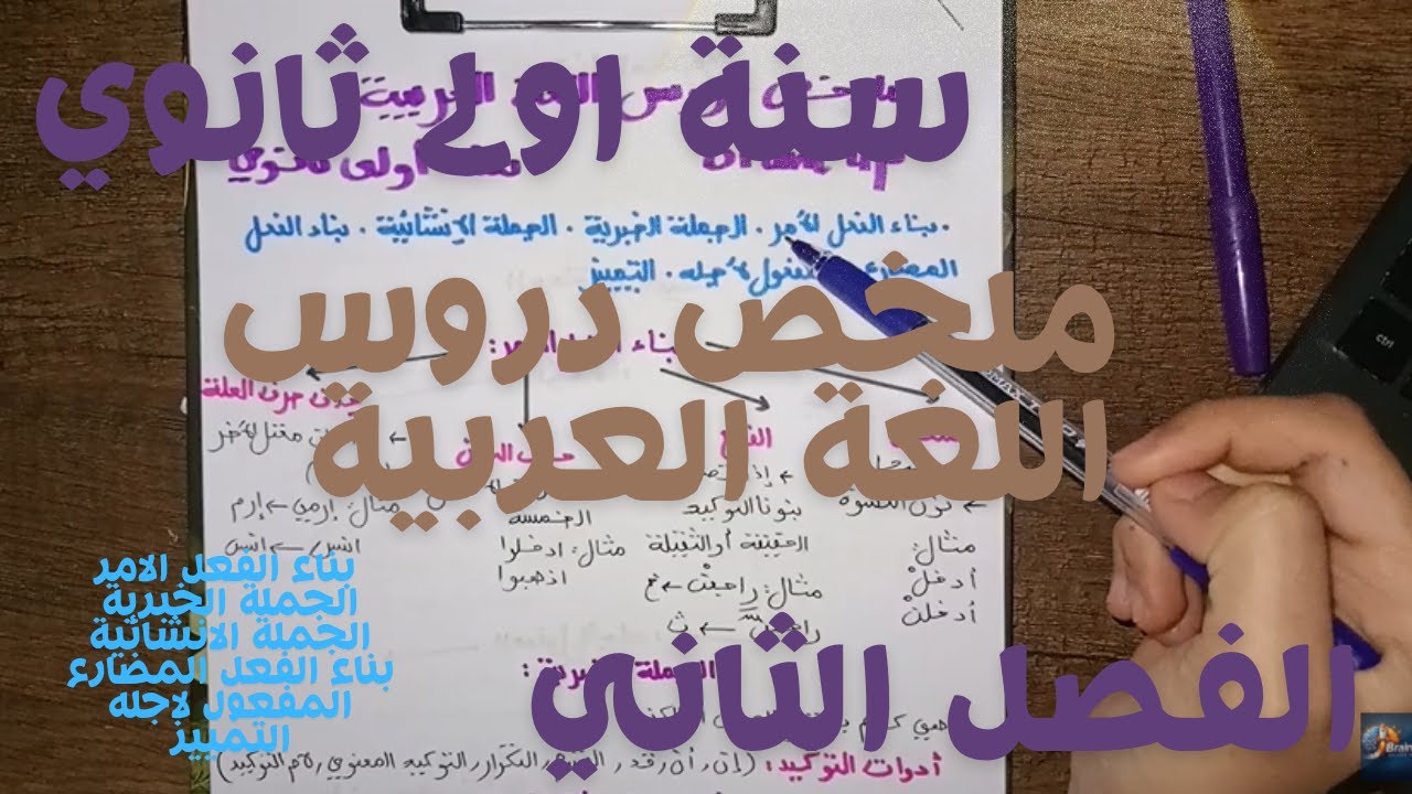 ملخص اللغة العربية للسنة اولى ثانوي الفصل الثاني 