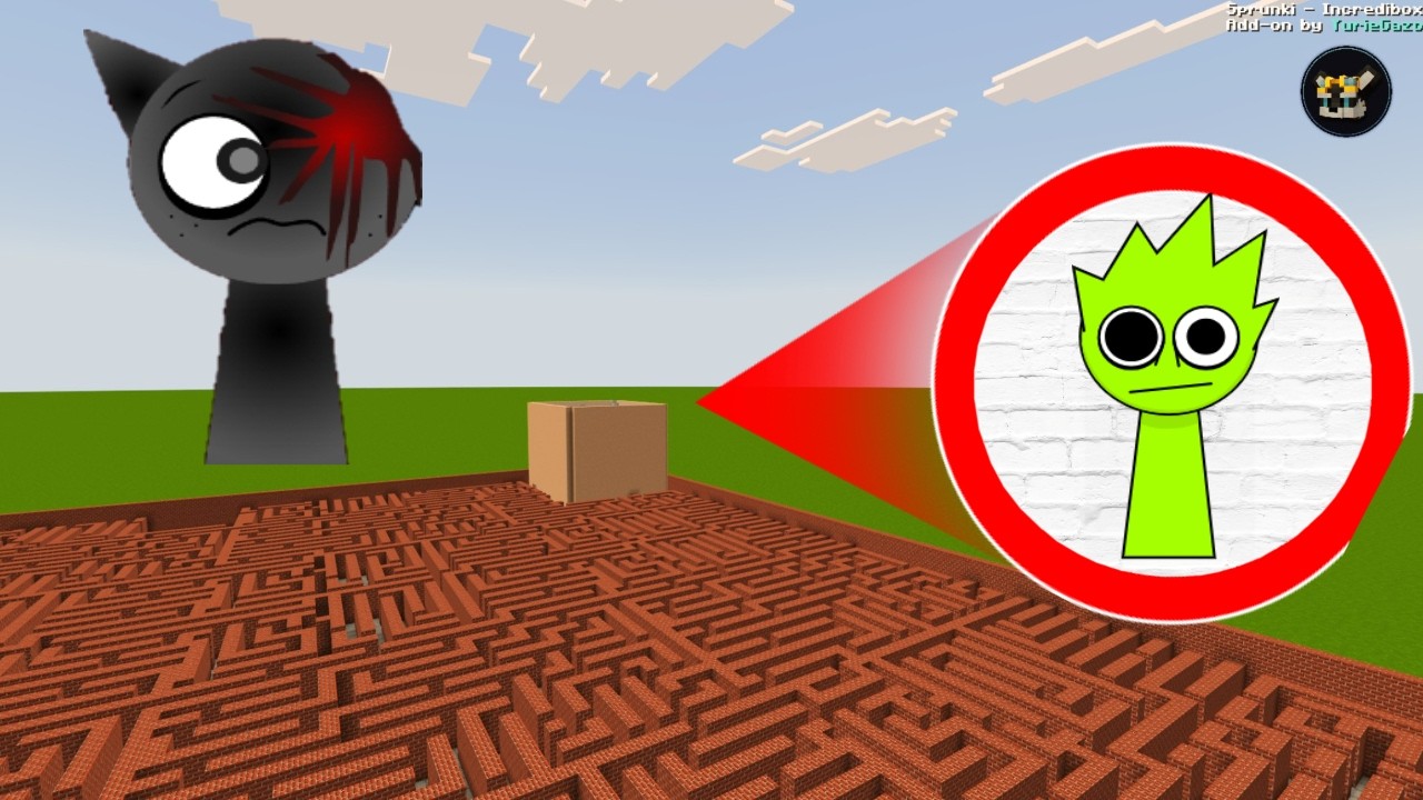 Durple and Bodybuilder in Maze Gmod Minecraft Raddy NEW Incredibox Sprunki