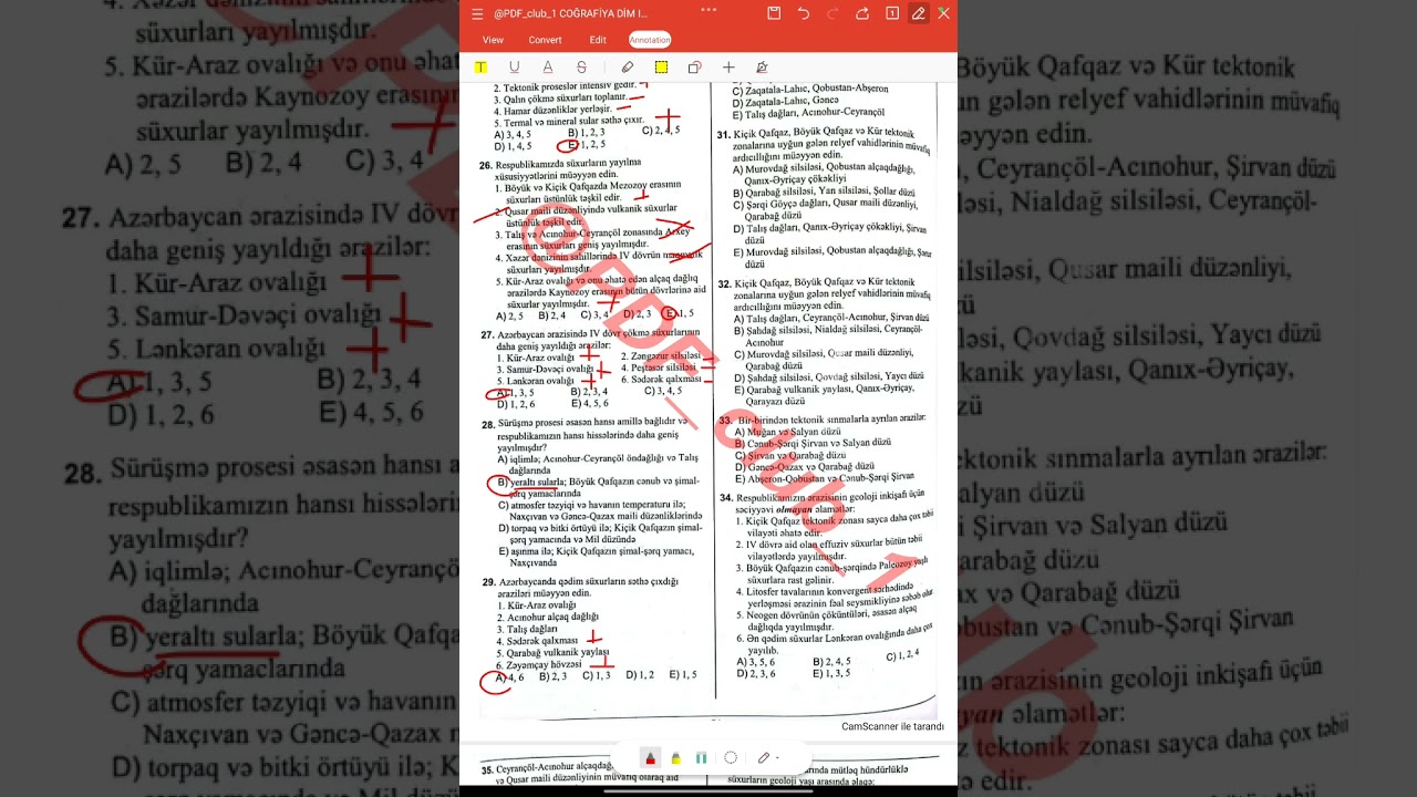 Dim 1-ci hissə-test izahı (Azərbaycanın geoloji quruluşu -60 test)