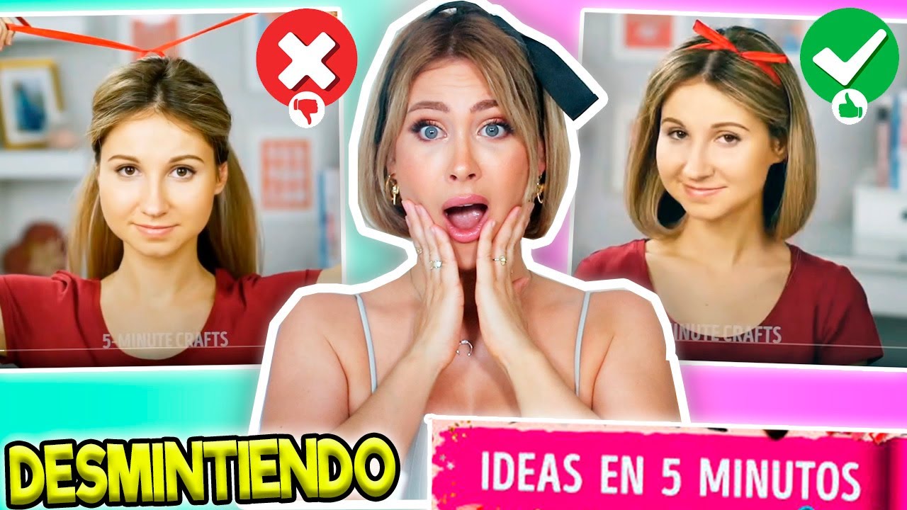 DESMINTIENDO TRUCOS DE PEINADOS VIRALES DE IDEAS EN 5 MINUTOS ¿FUNCIONAN?
