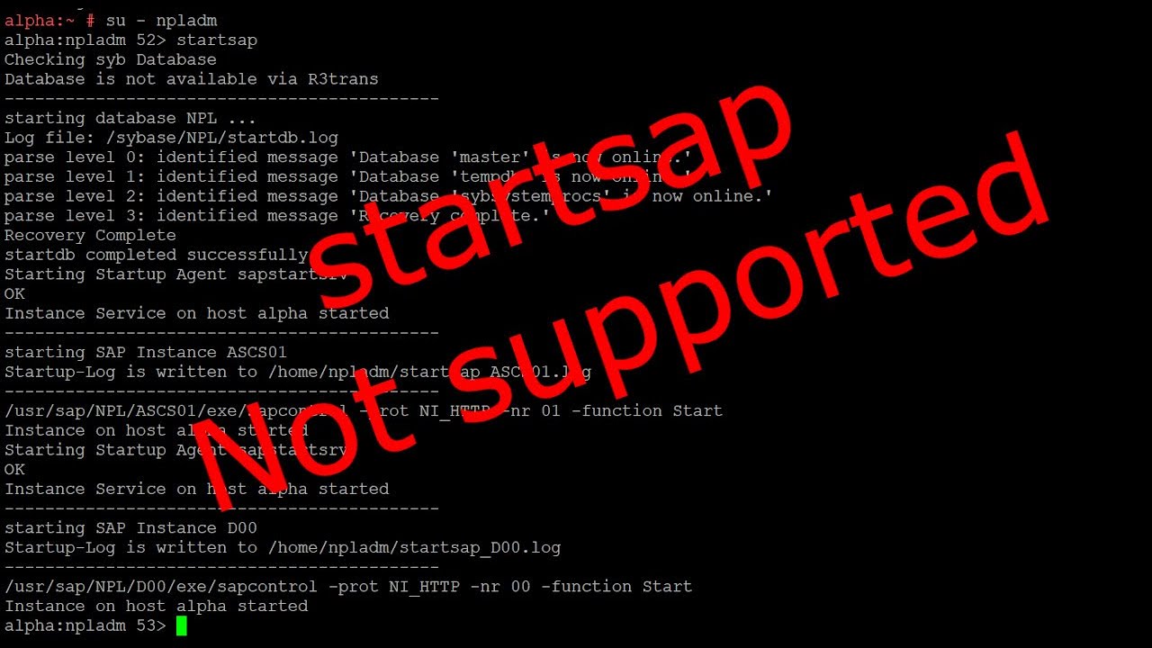 startsap is not supported