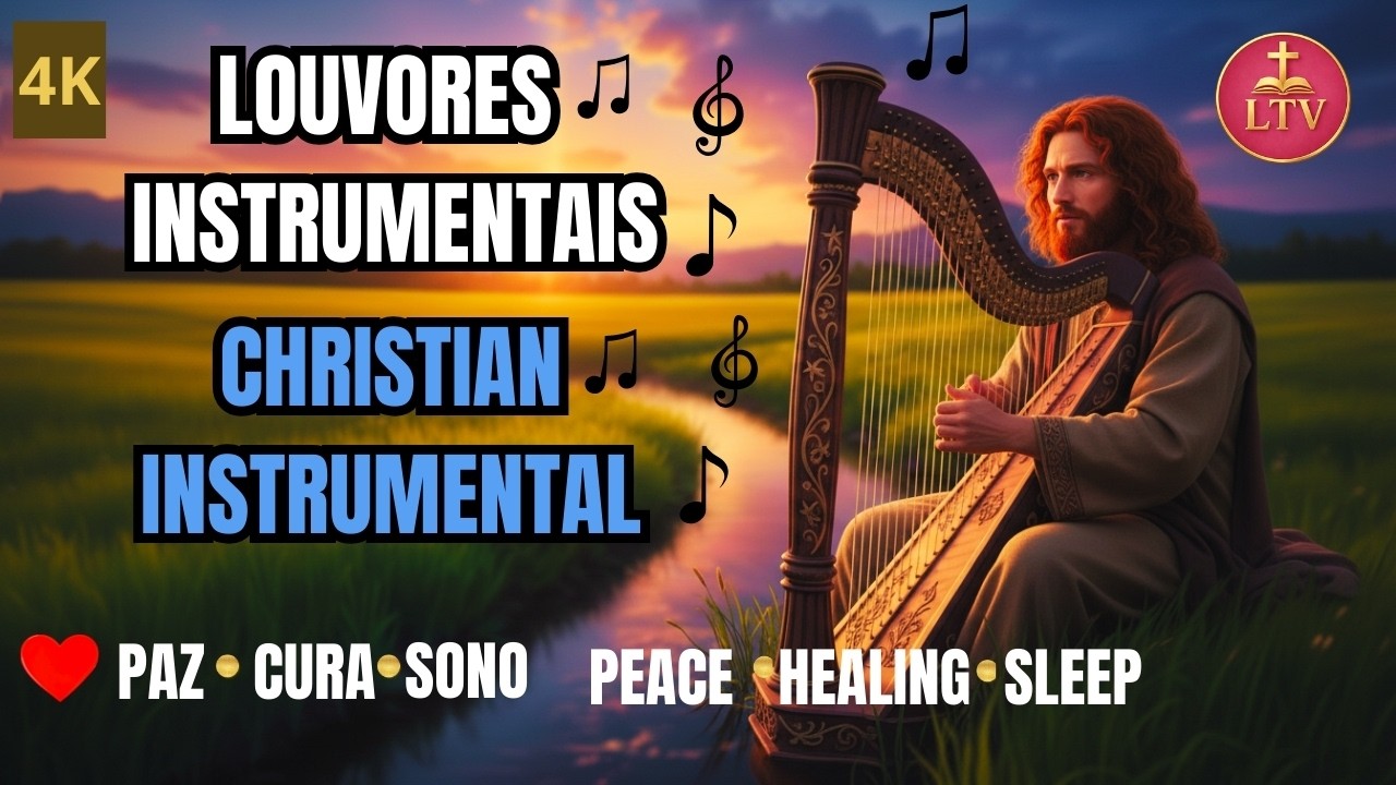 🎶SALMO 23: Louvores Instrumentais (Harpa e Flauta)/ PSALM 23: Instrumental Worship- Peace & Rest 🕊️✨