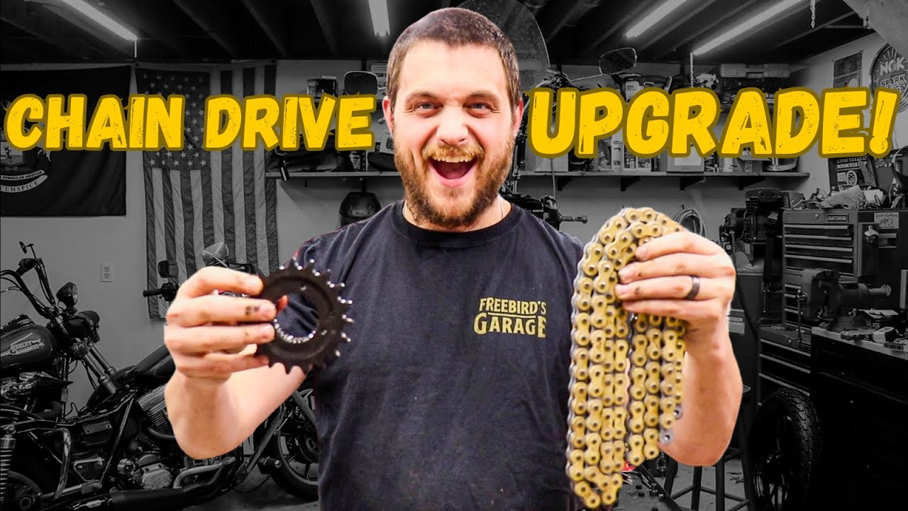 Harley Sportster tracker Build Pt 5 - Chain Drive Conversion
